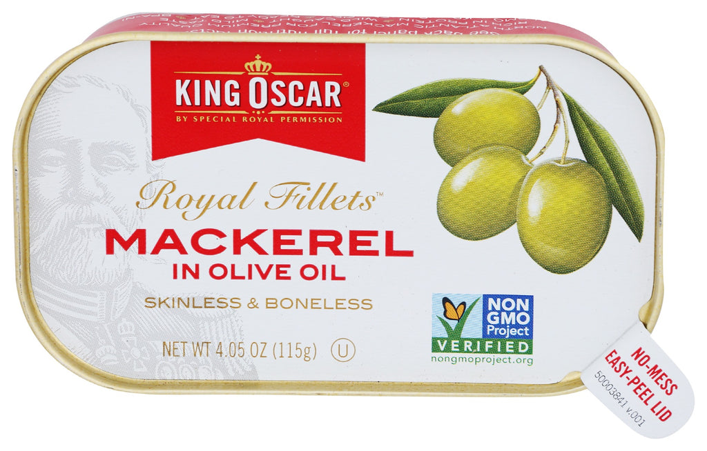 KING OSCAR: Mackerel Fillet Olive Oil, 4.05 oz