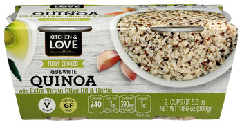 KITCHEN AND LOVE: Quinoa Bi Color Extra Virgin Olive Oil Garlic, 10.6 oz