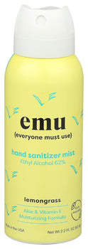 EMU: Hand Sanitizer Mist Lemongrass, 2.2 oz