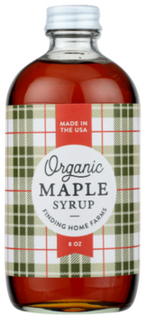 FINDING HOME FARMS: Organic Maple Syrup Plaid Bottle, 8 fo