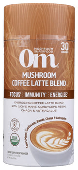 OM MUSHROOMS: Mushroom Coffee Latte Blend, 240 gm