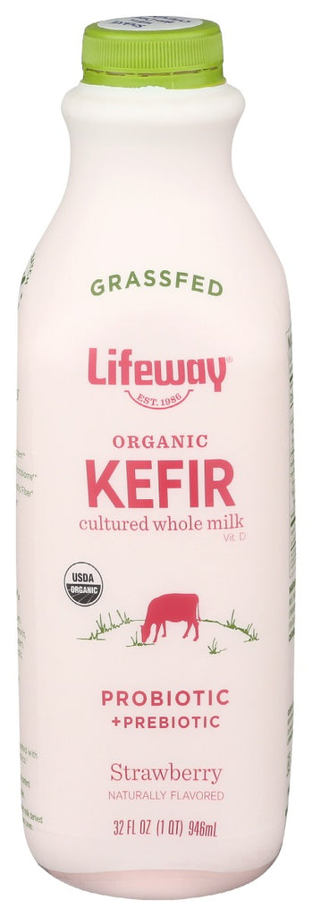 LIFEWAY: Strawberry Organic Kefir Grass Fed, 32 oz