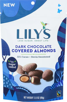 LILYS SWEETS: Dark Chocolate Covered Almonds, 3.5 oz