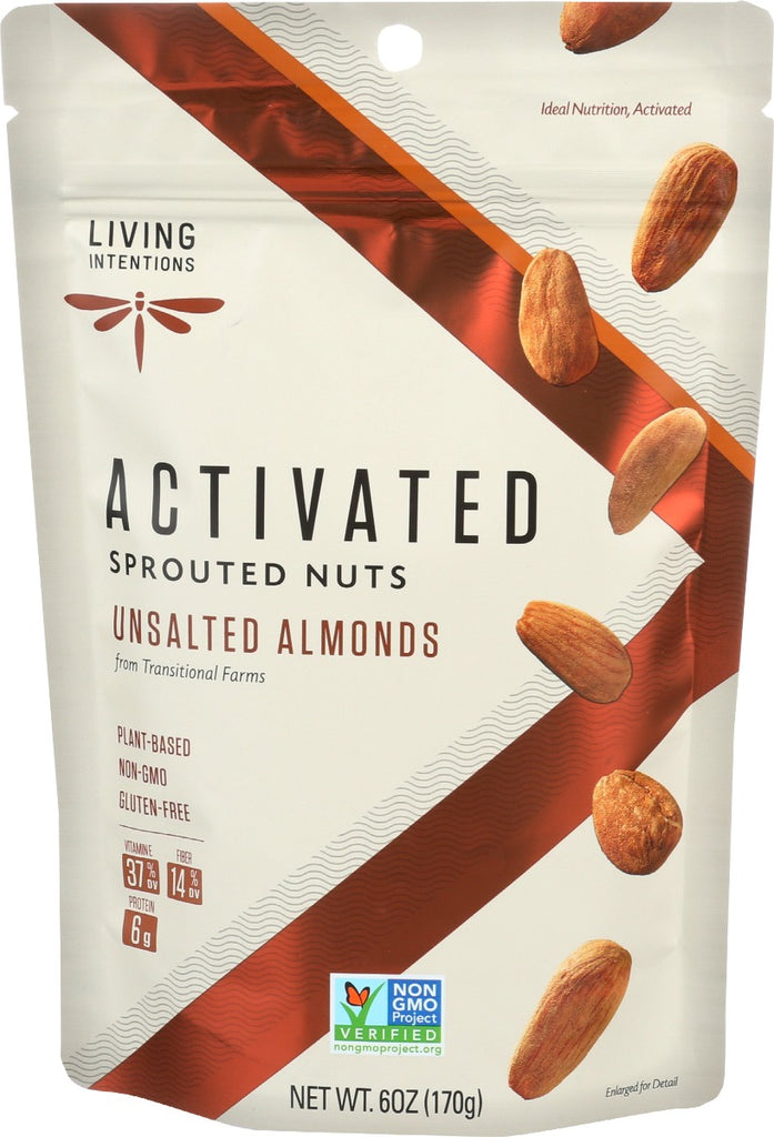 LIVING INTENTIONS: Unsalted Almonds, 6 oz