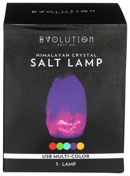 EVOLUTION SALT: Natural USB Himalayan Salt Lamp Multi Color 2Lbs, 1 ea