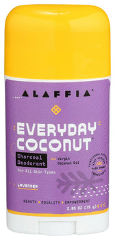 ALAFFIA: Everyday Coconut Charcoal Deodorant Lavender, 2.65 oz