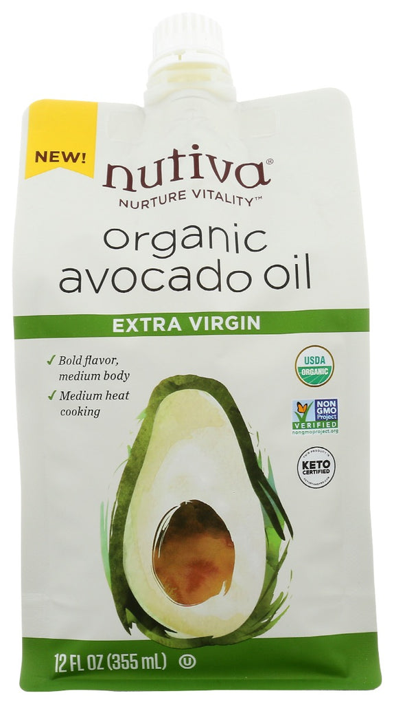 NUTIVA: Avocado Oil Pouch Xvirgin, 12 oz