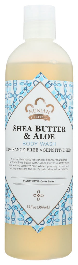 NUBIAN HERITAGE: Body Wash Frgrnce Free, 13 oz