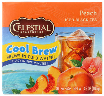 CELESTIAL SEASONINGS: Tea Cool Brew Peach, 40 bg