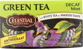 CELESTIAL SEASONINGS: Tea Green Dcf Mint, 20 bg