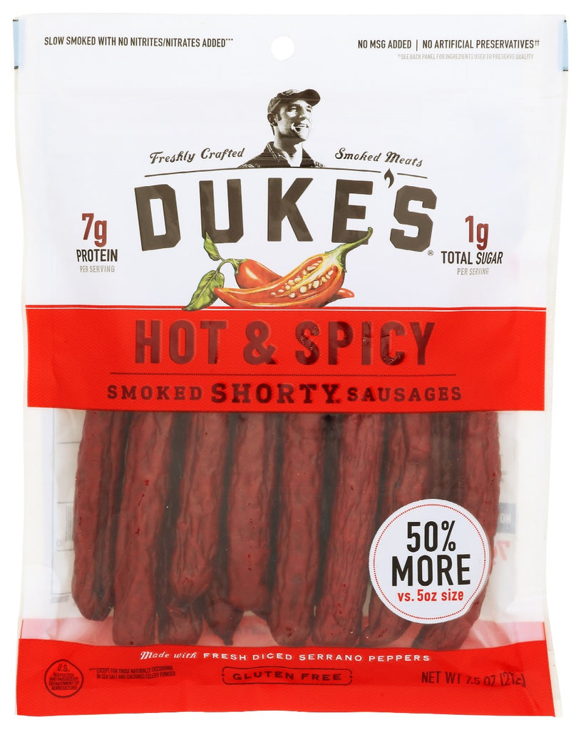 DUKES: Sausage Hot Spicey Smoked, 7.5 oz