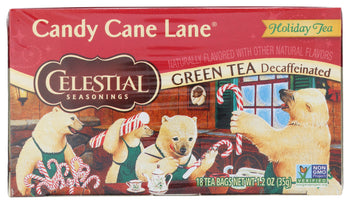 CELESTIAL SEASONINGS: Tea Grn Dcf Cndy Cane Lane, 20 bg