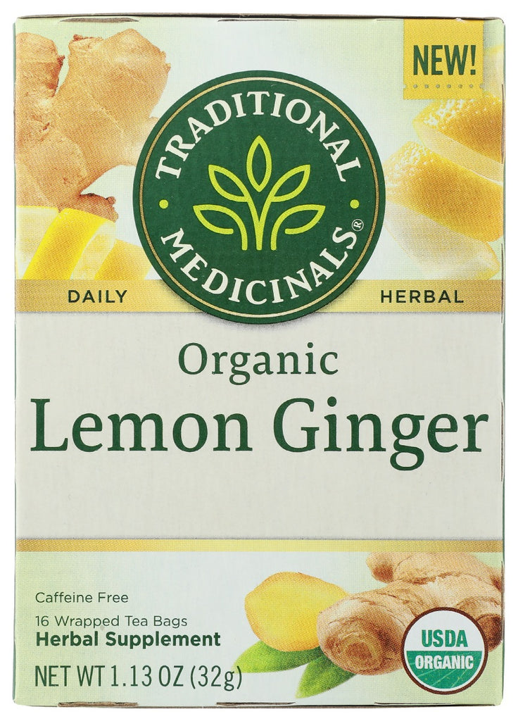 TRADITIONAL MEDICINALS: Tea Lemon Ginger Org, 16 bg