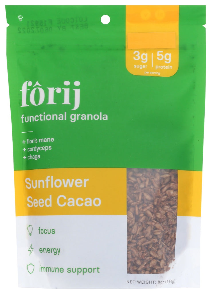 FORIJ: Granola Snflwr Seed Cacao, 8 oz