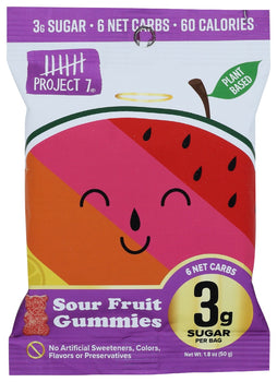 PROJECT 7: Gummies Sour Low Sugar, 1.7 oz