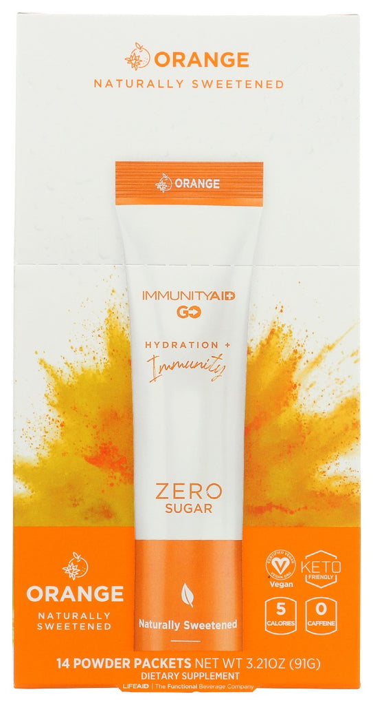 LIFEAID BEVERAGE: Immunityaid Go Orange 14Pk, 3.21 oz