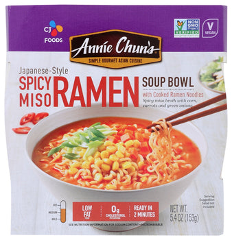 ANNIE CHUNS: Soup Bwl Spicy Miso Ramen, 5.4 oz