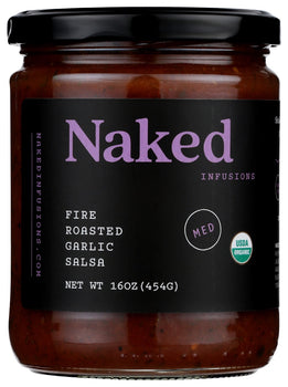 NAKED INFUSIONS: Salsa Fire Rstd Grlc Org, 16 oz