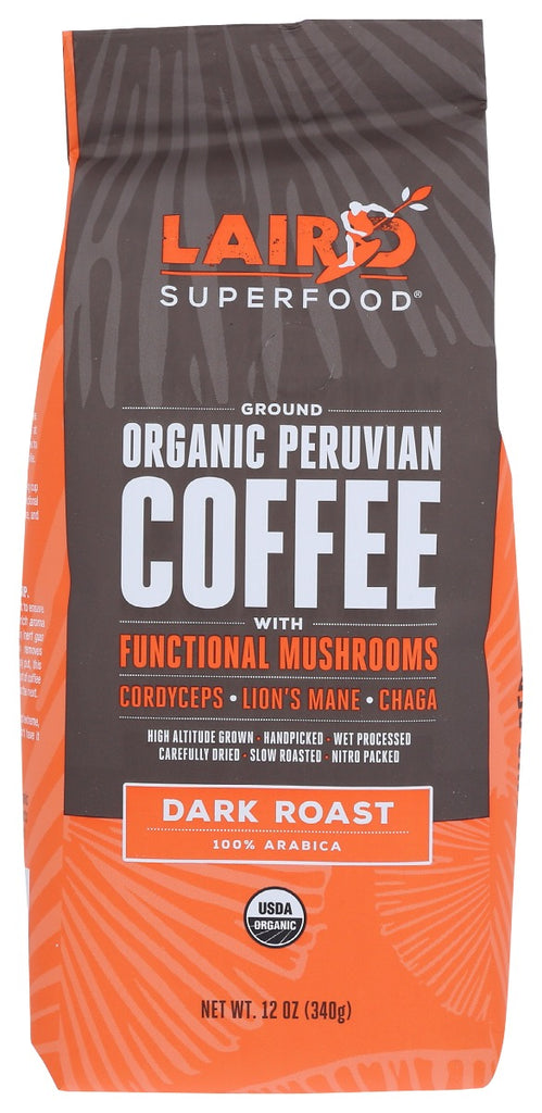 LAIRD SUPERFOOD: Coffee Drk Grnd Mushroom, 12 oz