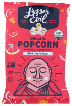 LESSER EVIL: Popcorn Rte Pink Grapefru, 5 oz