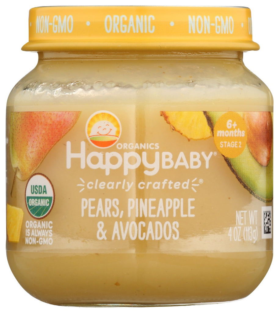 HAPPY BABY: Stage 2 Pear Pinapl Avocd, 4 oz