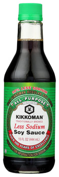 KIKKOMAN: Sauce Soy Less Sodium, 15 fo