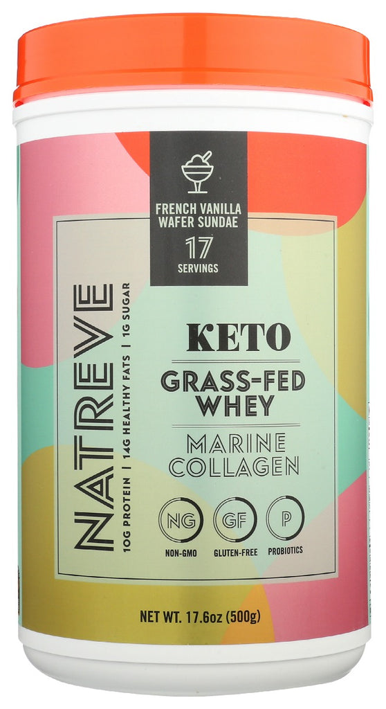 NATREVE: Keto Collagen Vnla Pwdr, 500 gm