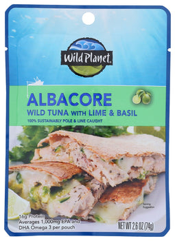 WILD PLANET: Pouch Albacore Bsl Lime, 2.6 oz