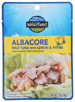 WILD PLANET: Pouch Albacore Lmn Thyme, 2.6 oz