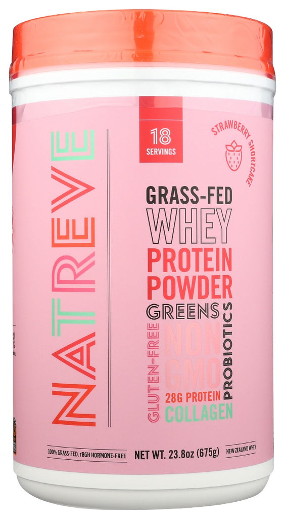 NATREVE: Whey Prtn Pwdr Strwbr Shr, 675 gm