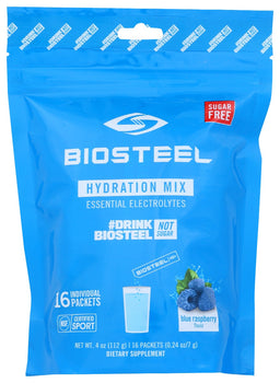 BIOSTEEL: Hydration Pwdr Blue Rspbr, 16 un