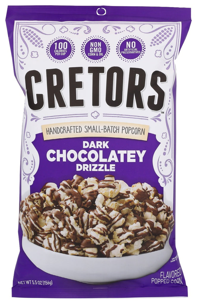 GH CRETORS: Popcorn Dk Choc Drzl, 5.5 oz