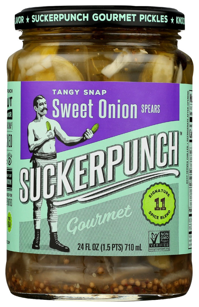 SUCKERPUNCH: Pickle Spears Sweet Onion, 24 oz