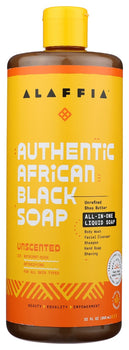 ALAFFIA: Soap Liq Black Unscented, 32 fo