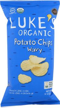 LUKES ORGANIC: Chips Ptato Wavy Organic, 4.5 oz