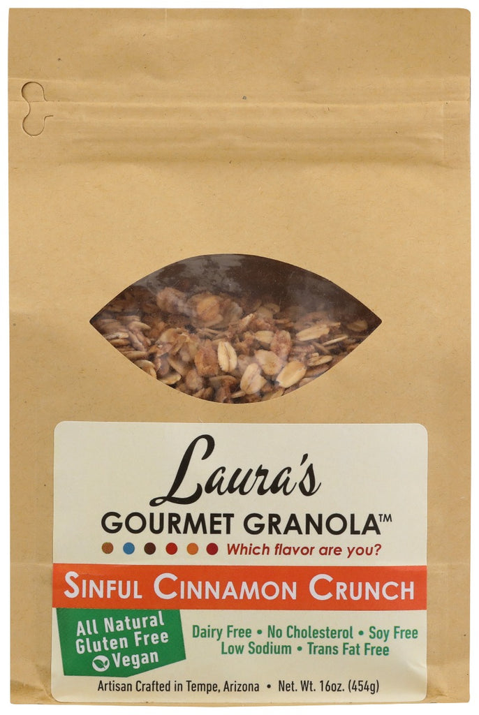 LAURAS GOURMET GRANOLA: Granola Sinful Cinnamon, 16 oz