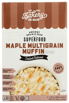 BAKERY ON MAIN: Oatmeal Inst Gf Mpl Mltgrn Muffin 6Ct, 10.56 oz