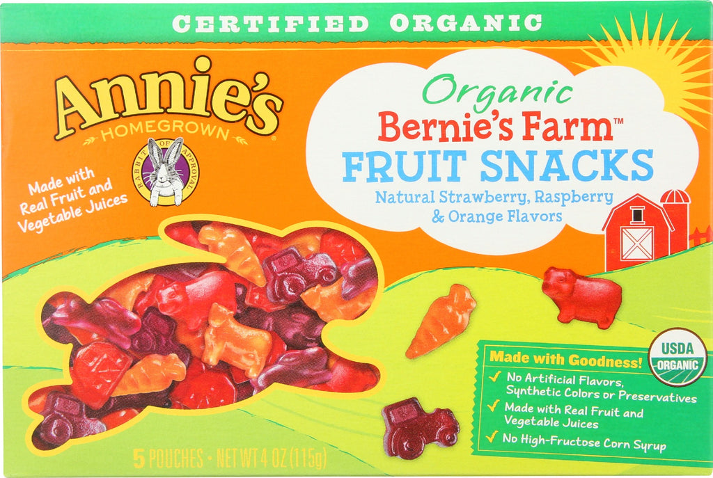 ANNIES HOMEGROWN: Fruit Snk Bernies Farm, 4 oz