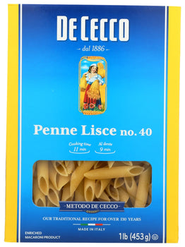 DE CECCO: Pasta Penne Lisce, 16 oz