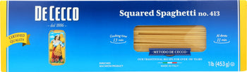 DE CECCO: Pasta Squared Spaghetti, 16 oz