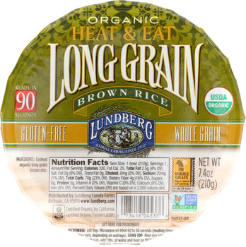 LUNDBERG: Rice Bowl Rte Lng Grn Brwn, 7.4 oz