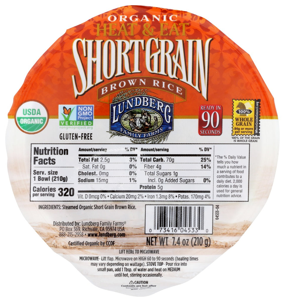 LUNDBERG: Rice Bowl Rte Shrt Grn Brwn, 7.4 oz