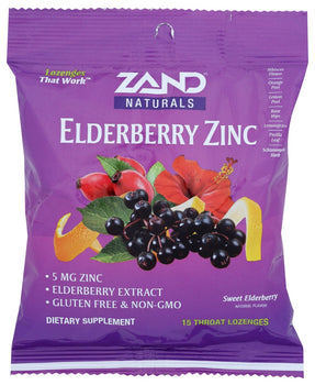 ZAND: Lozenges Hrbl Eldrbry Zinc, 15 pc