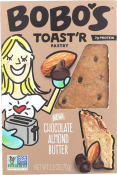 BOBOS OAT BARS: Toaster Pstry Choc Almnd, 2.5 oz