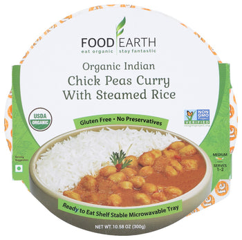 FOOD EARTH: Entree Chickpea Crry Rice, 10.58 oz