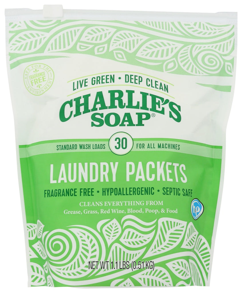 CHARLIES SOAP: Laundry Packets, 30 pc