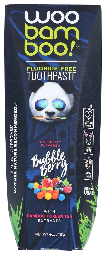 WOOBAMBOO: Toothpaste Bubble Berry, 4 oz