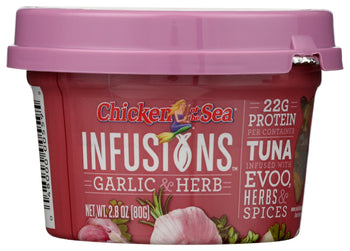 CHICKEN OF THE SEA: Tuna Garlic And Herb, 2.8 oz