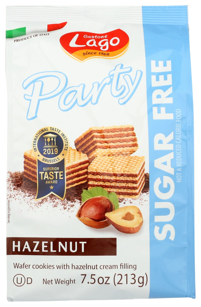 GASTONE LAGO: Wafer Hzlnut Party Bag Sf, 7.5 oz