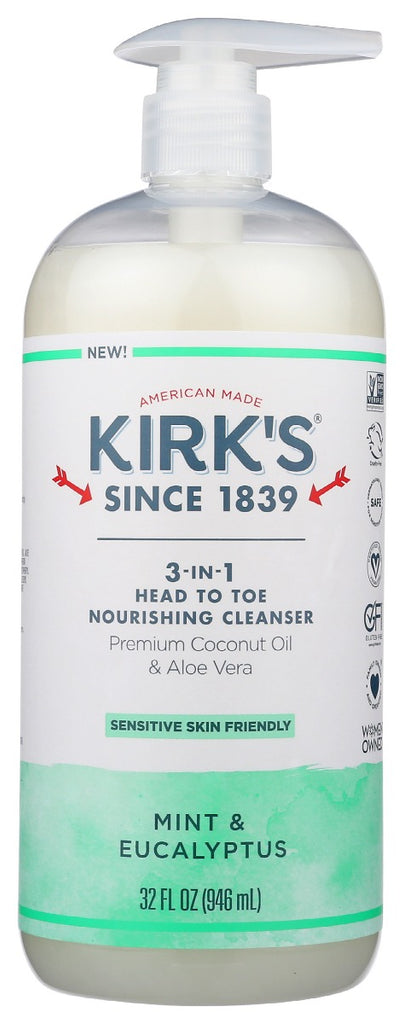 KIRKS: Cleanser 3in1 Mint Eucaly, 32 fo